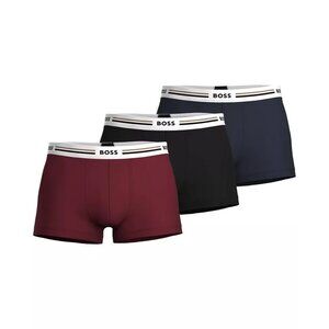 NWT Boss By Hugo Boss Revive Trunks 3-Pack Sz S Red/Black/Blue Contour Pouch